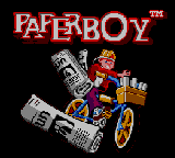 Paperboy title screen for Sega Game Gear